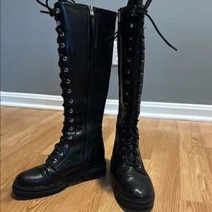 Circus by Sam Edelman Black Lace-Up Boots
